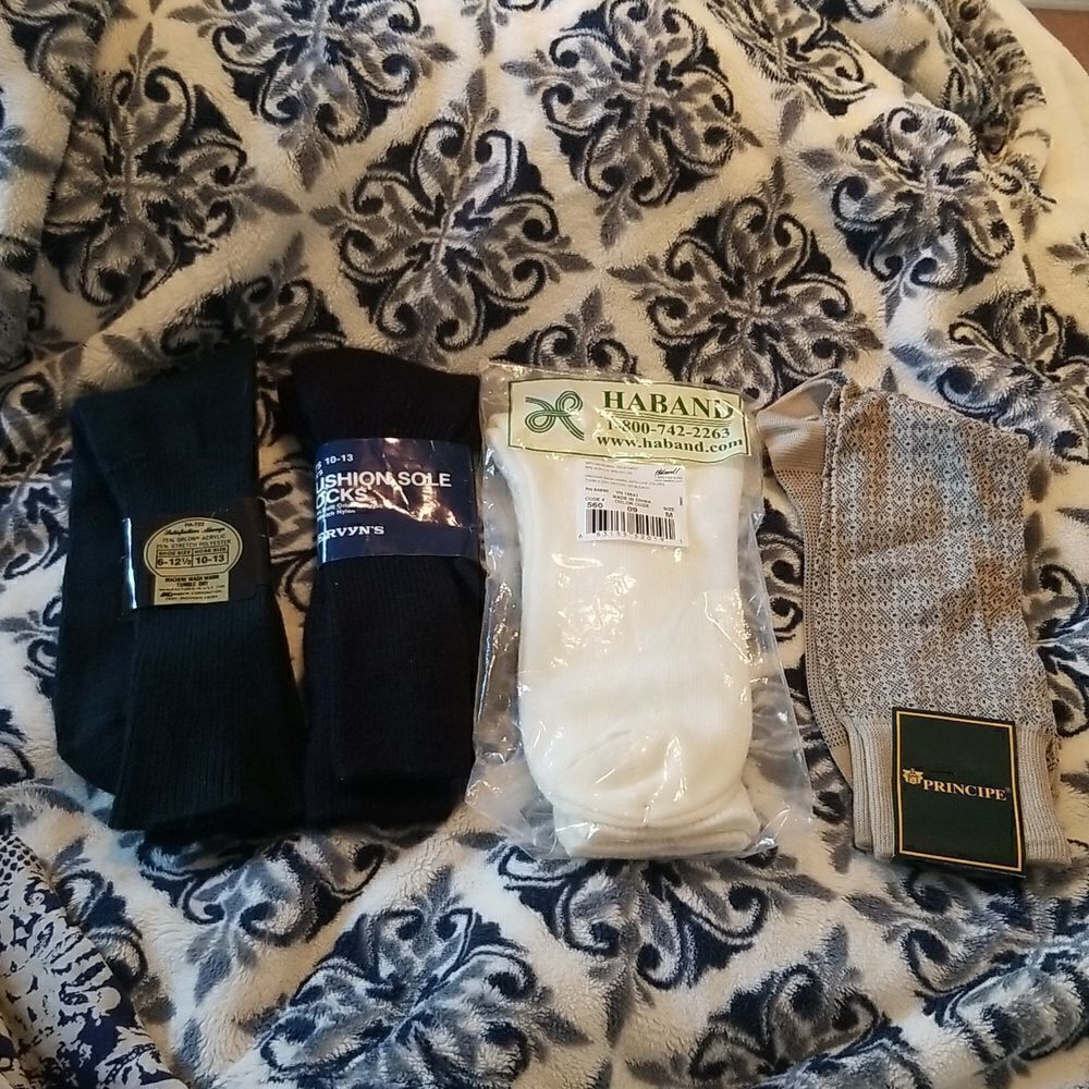 Mens Lot 4 Pairs Vintage Socks  Mixed Old School Dress New